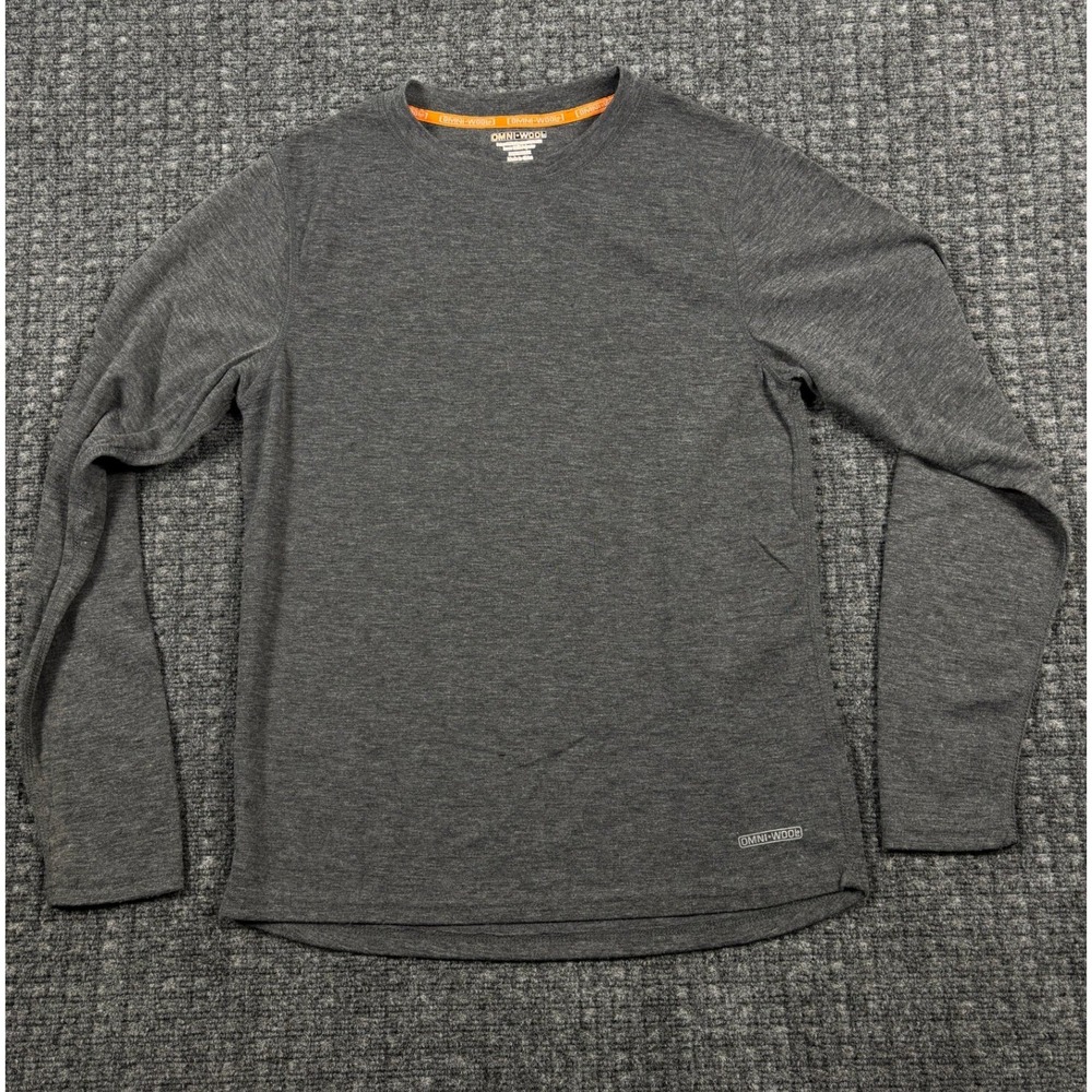 Omni-Wool Men's Base Layer Thermal Long Sleeve Shirt Size Medium Gray Heather